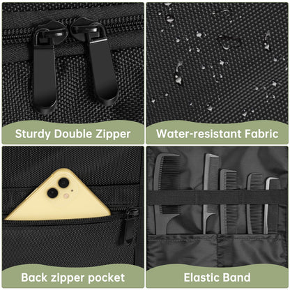 TORIBIO hairdresser toolkit back view highlighting the compact and structured portable design.
