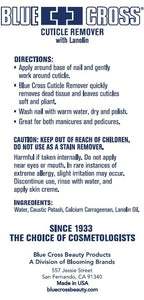 Blue Cross original formula cuticle care bottle back view