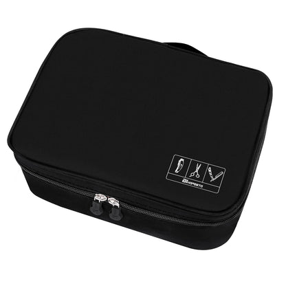 AIHOPESTO professional salon organizer bag showcasing mesh pockets filled with clipper guards and combs.