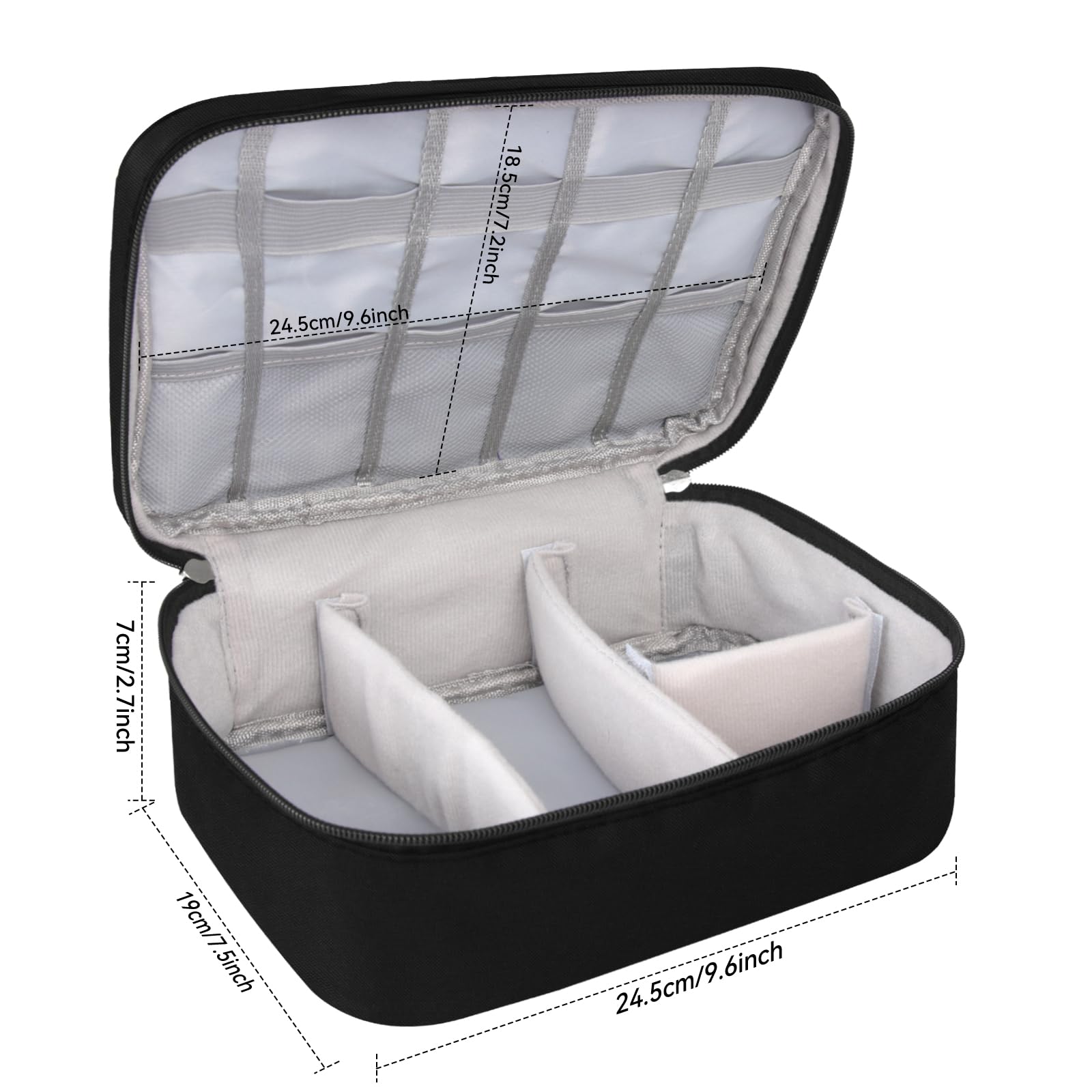 AIHOPESTO scissors storage bag highlighting the soft velvet lining that prevents tool scratches.