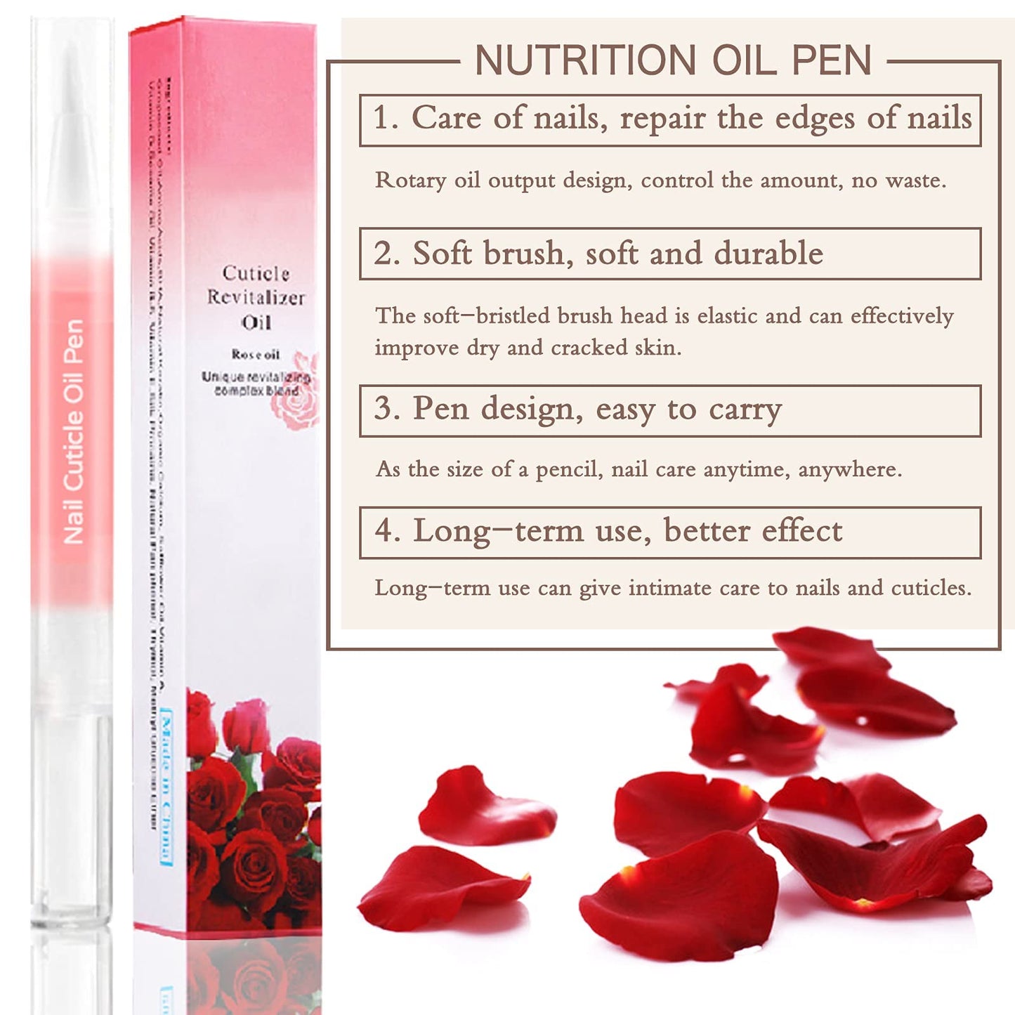 Travel-friendly nail care cuticle oil pen set for manicure maintenance