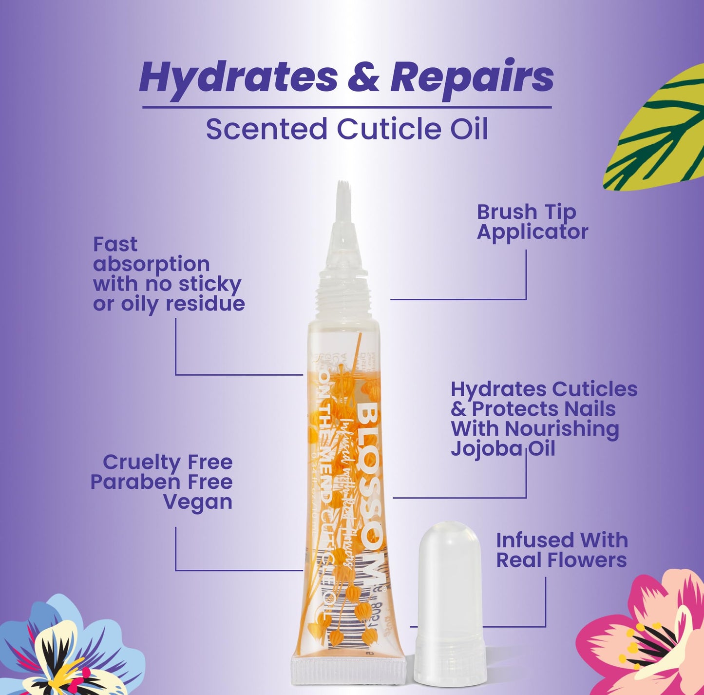 Blossom cuticle oil pen for dry cuticles and nail strength