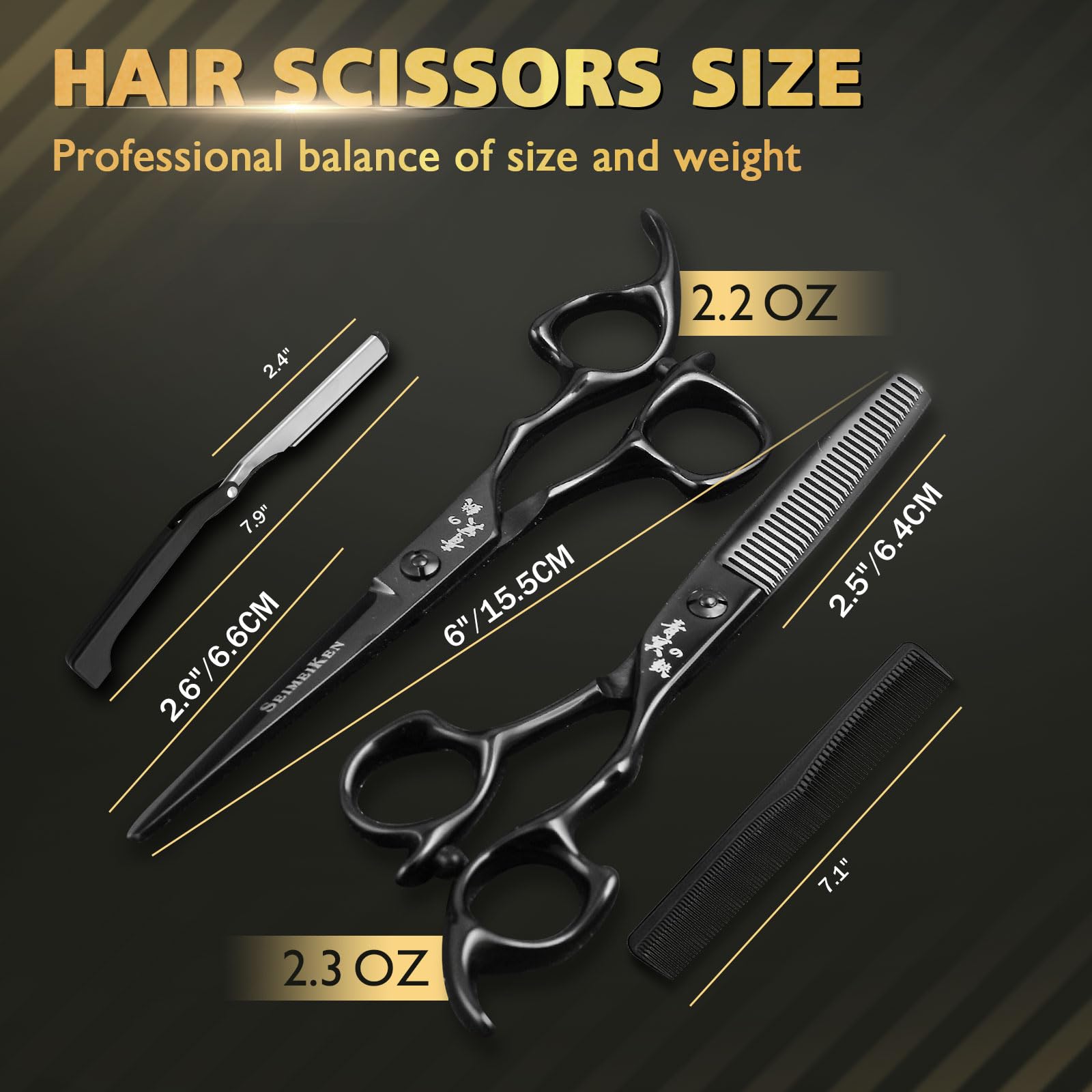 Smithking Seimeiken thinning shears showing the precise texturizing teeth layout.