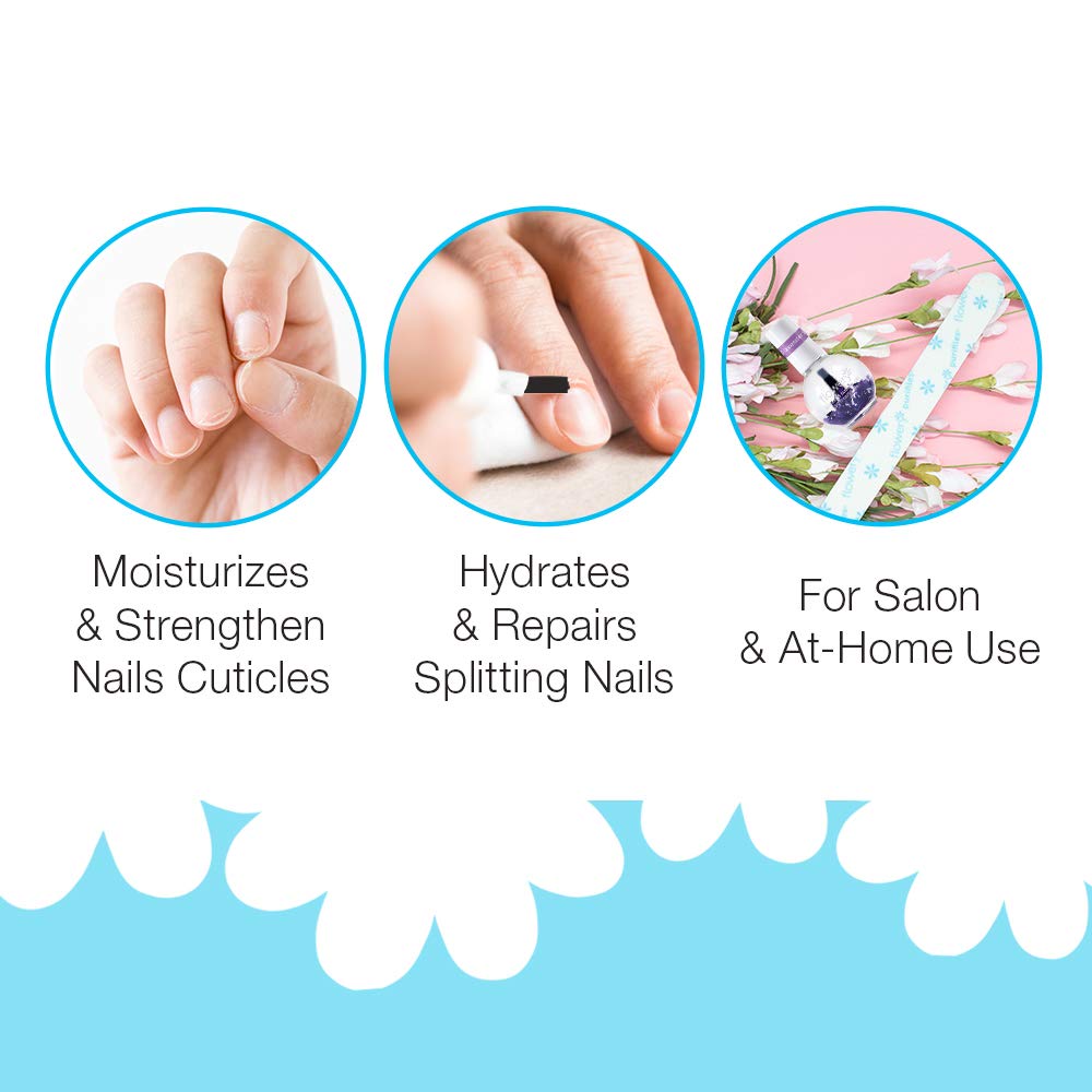 Hand applying Flowery lavender scented cuticle oil to nails
