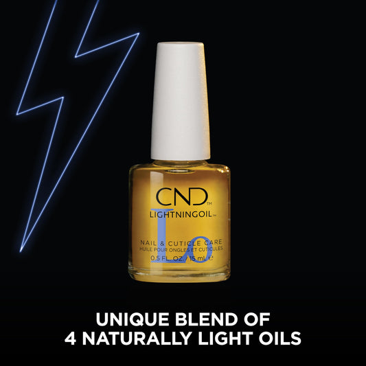 CND LightningOil packaging and bottle display