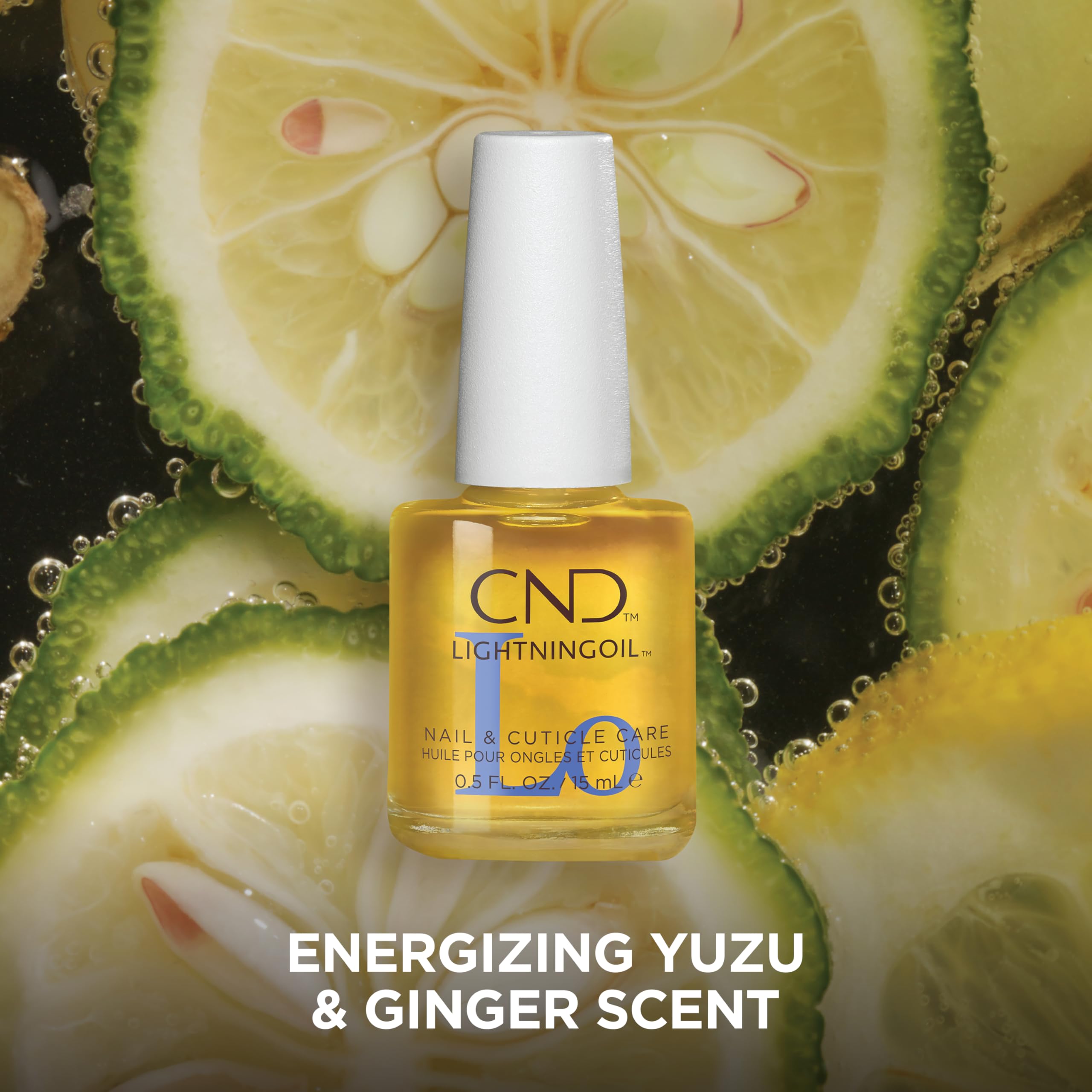 Person applying CND LightningOil to cuticles