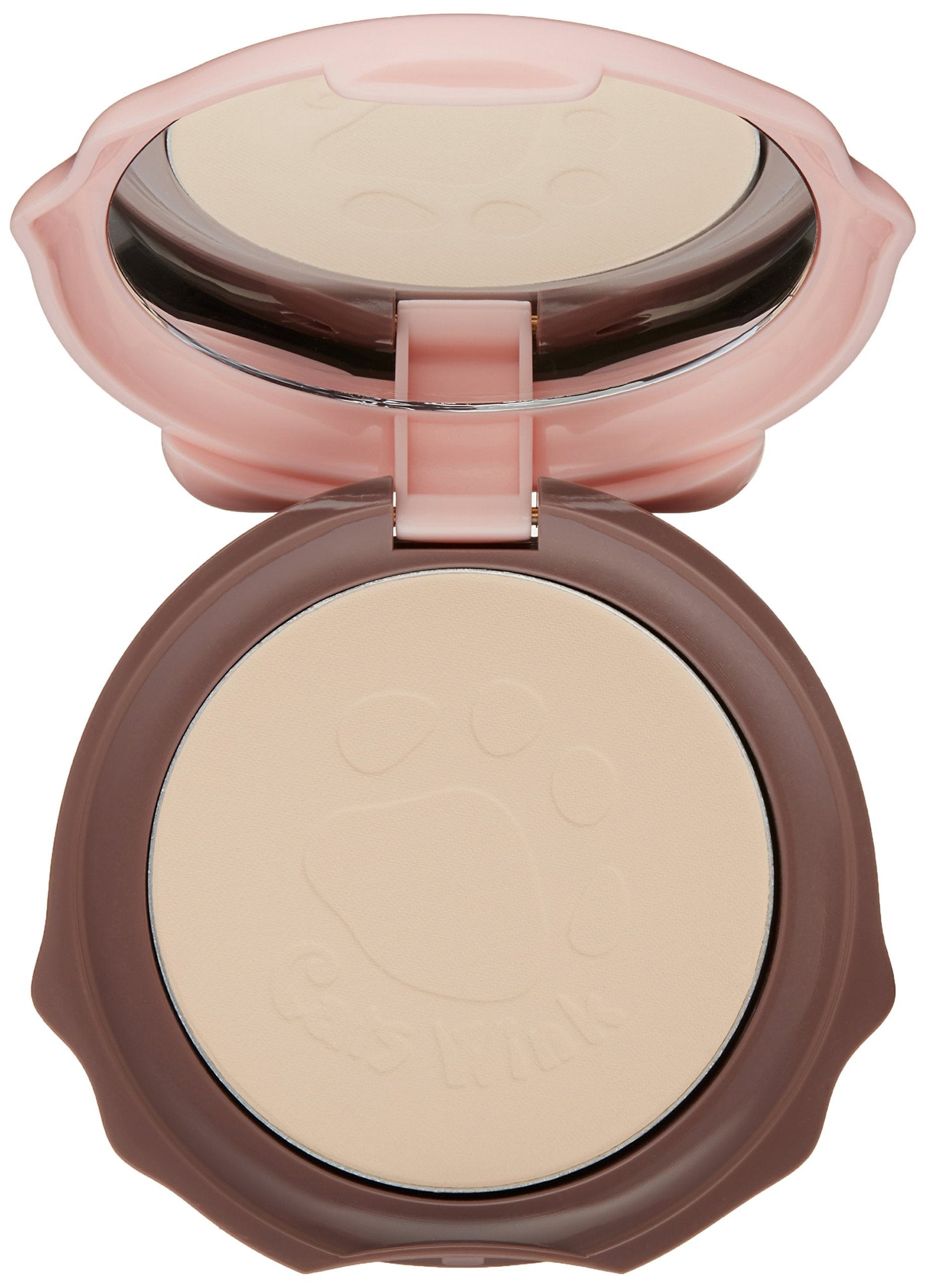 Close up of TONYMOLY clear skin face powder texture with cute cat paw print design