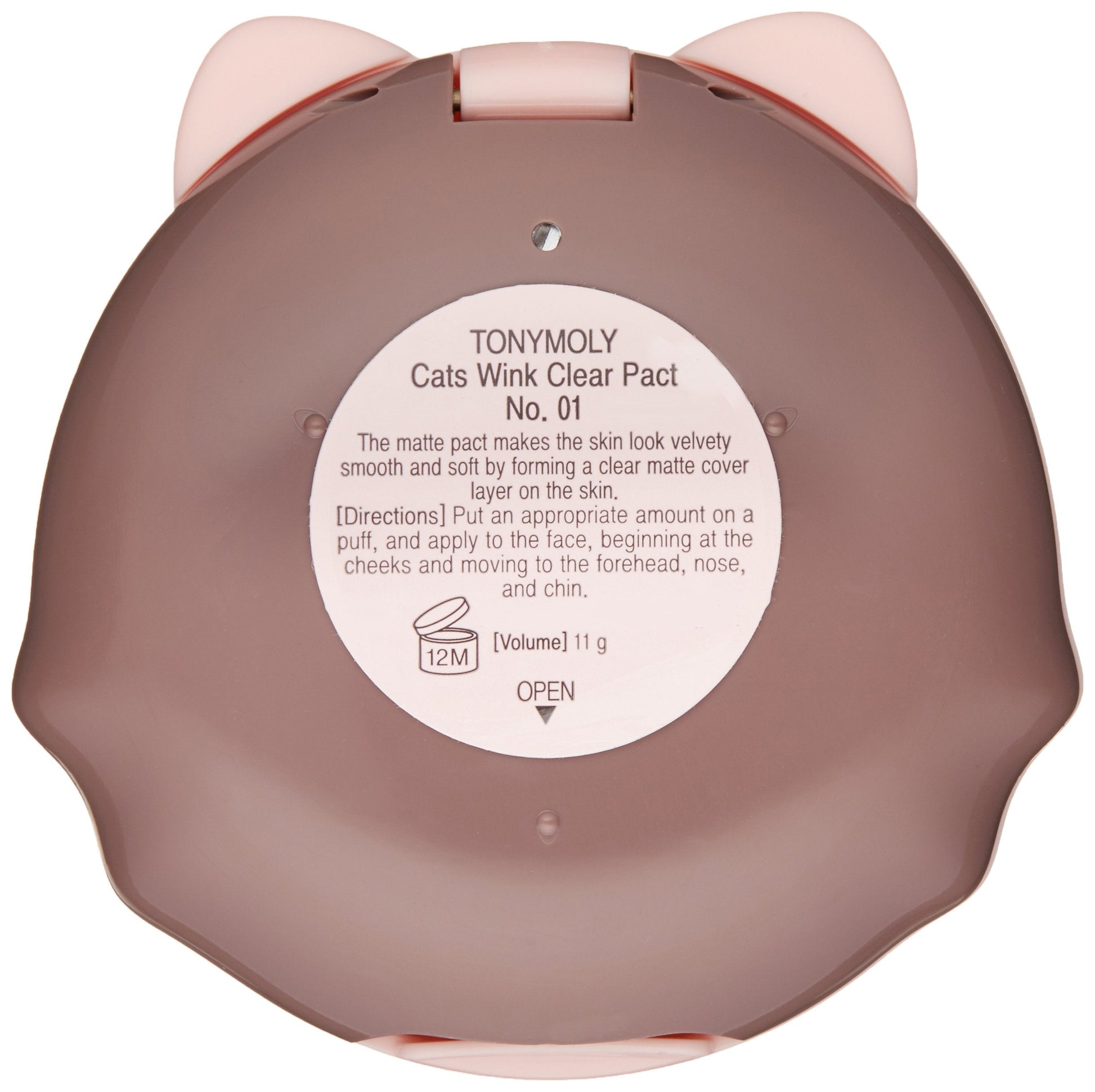 TONYMOLY cat face compact powder for smooth pore blurring skin finish