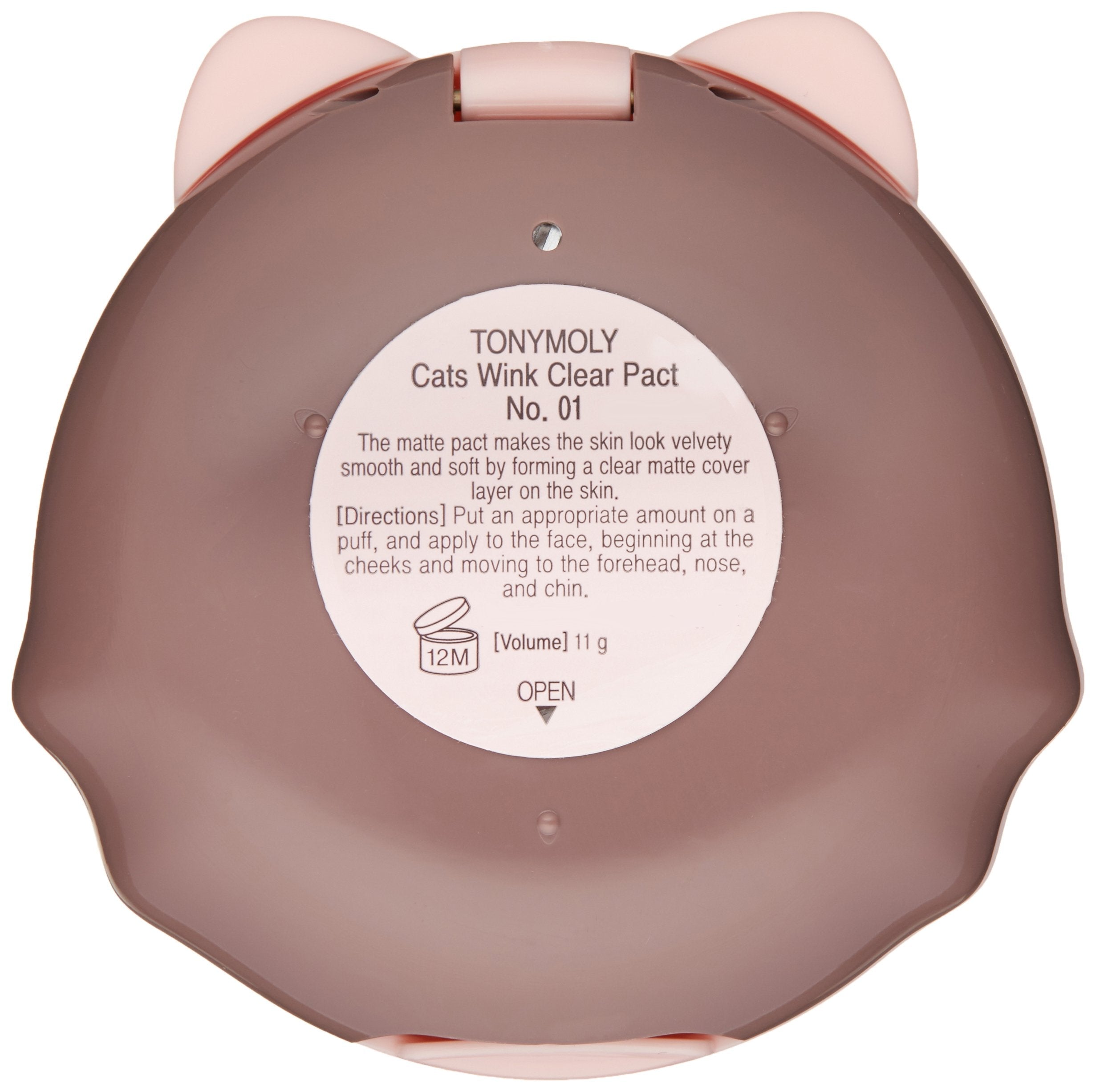 TONYMOLY cat face compact powder for smooth pore blurring skin finish