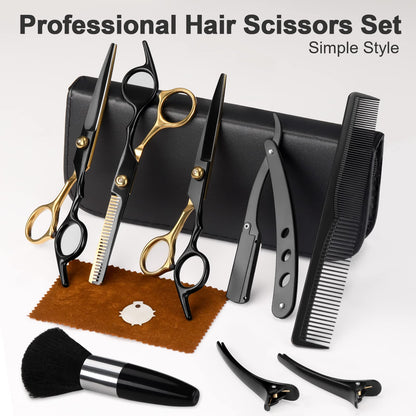 Japanese stainless steel barber shears with upgraded tension adjustment screw closeup