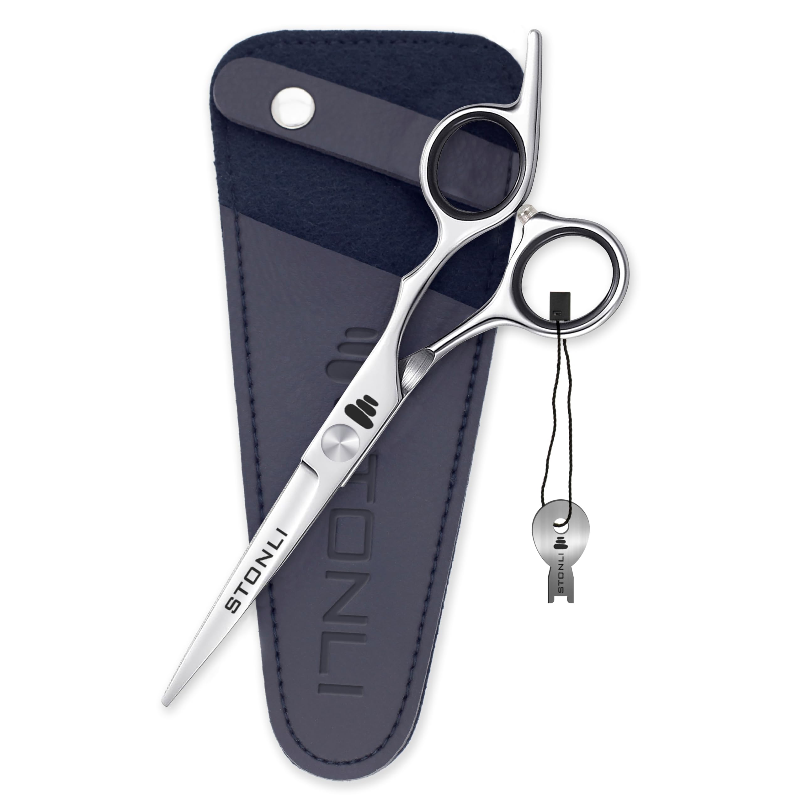 STONLI 6 inch barber scissors with tension adjustment key