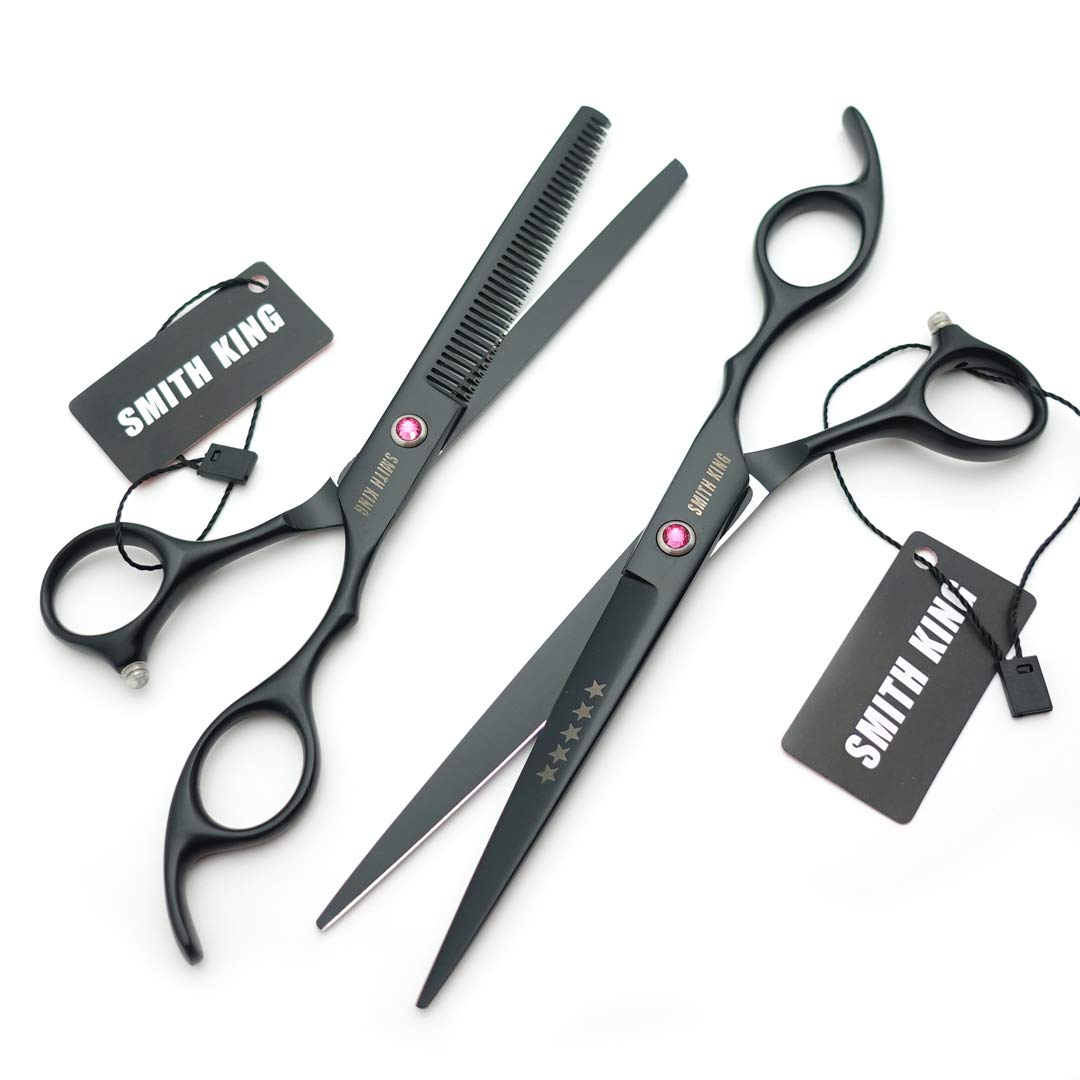 Premium 6CR stainless steel hair thinning shears close up