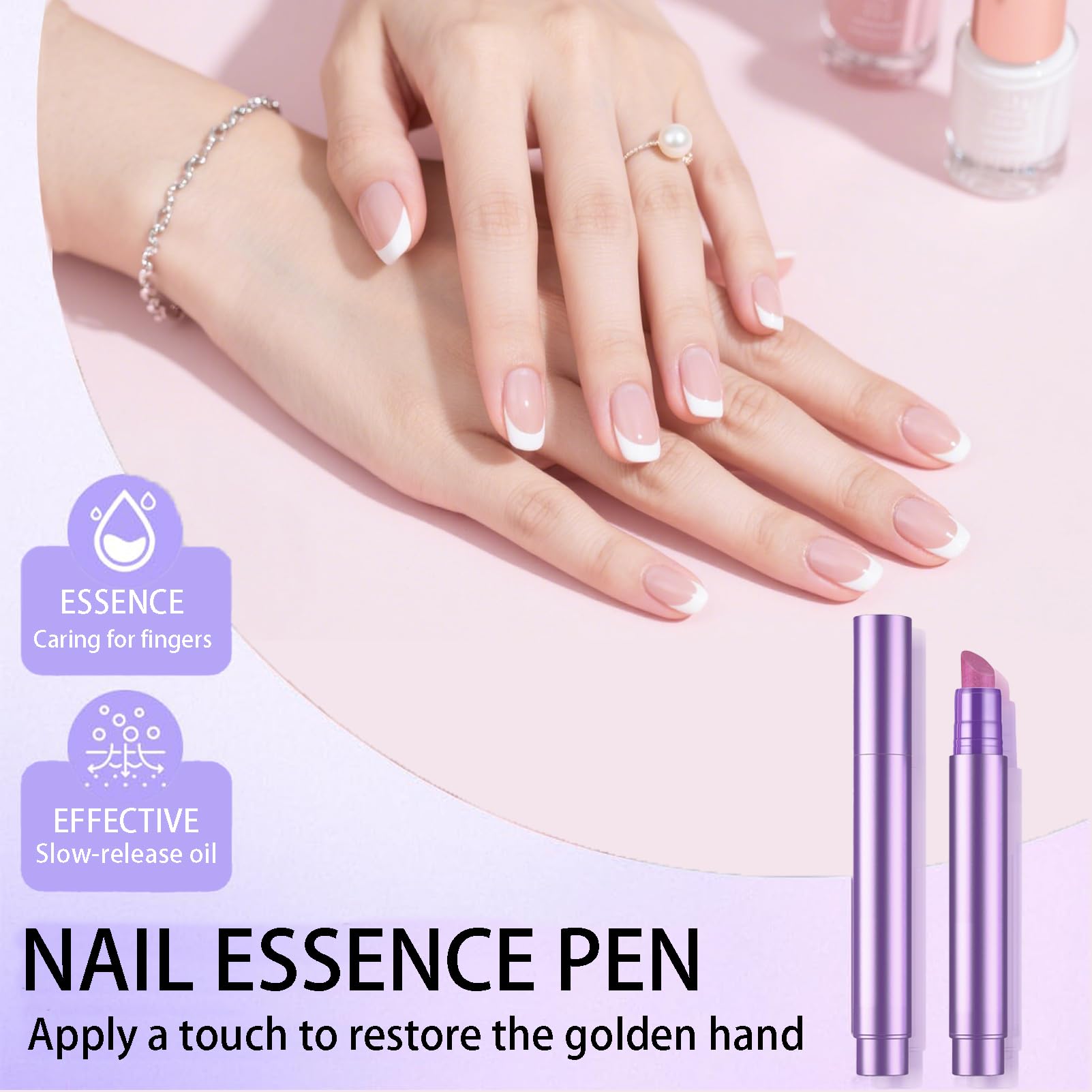Close up of the Tiusuta cuticle oil pen ceramic tip applicator