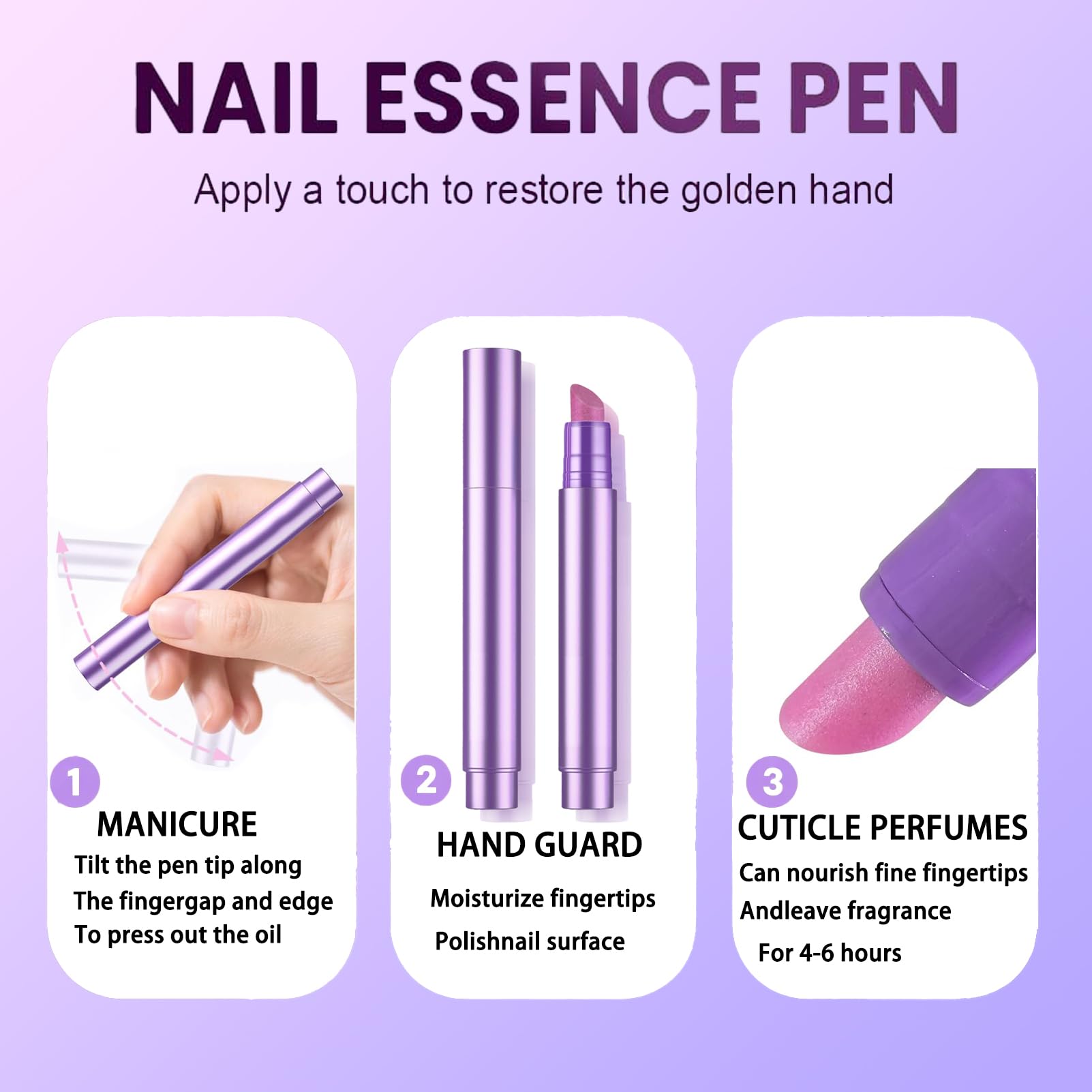 Tiusuta 3-in-1 nail care pen being used to push back cuticles