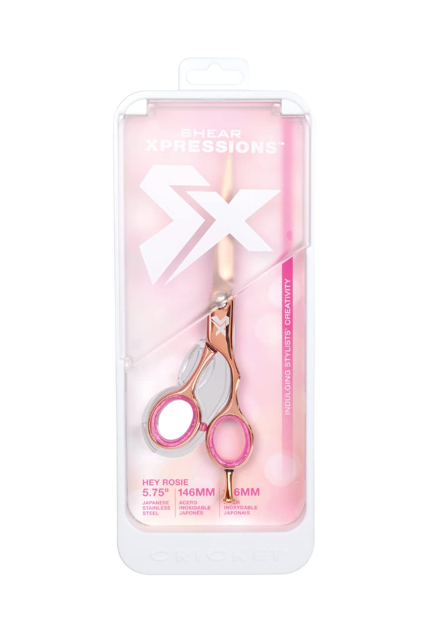 Ergonomic offset design handle of Cricket Hey Rosie styling scissors
