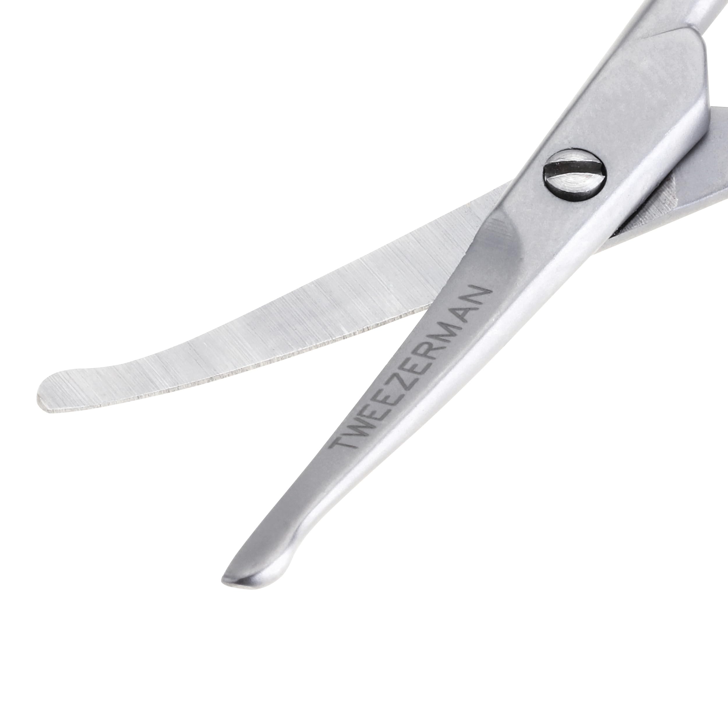 Tweezerman stainless steel beard and moustache trimming scissors with large finger loops