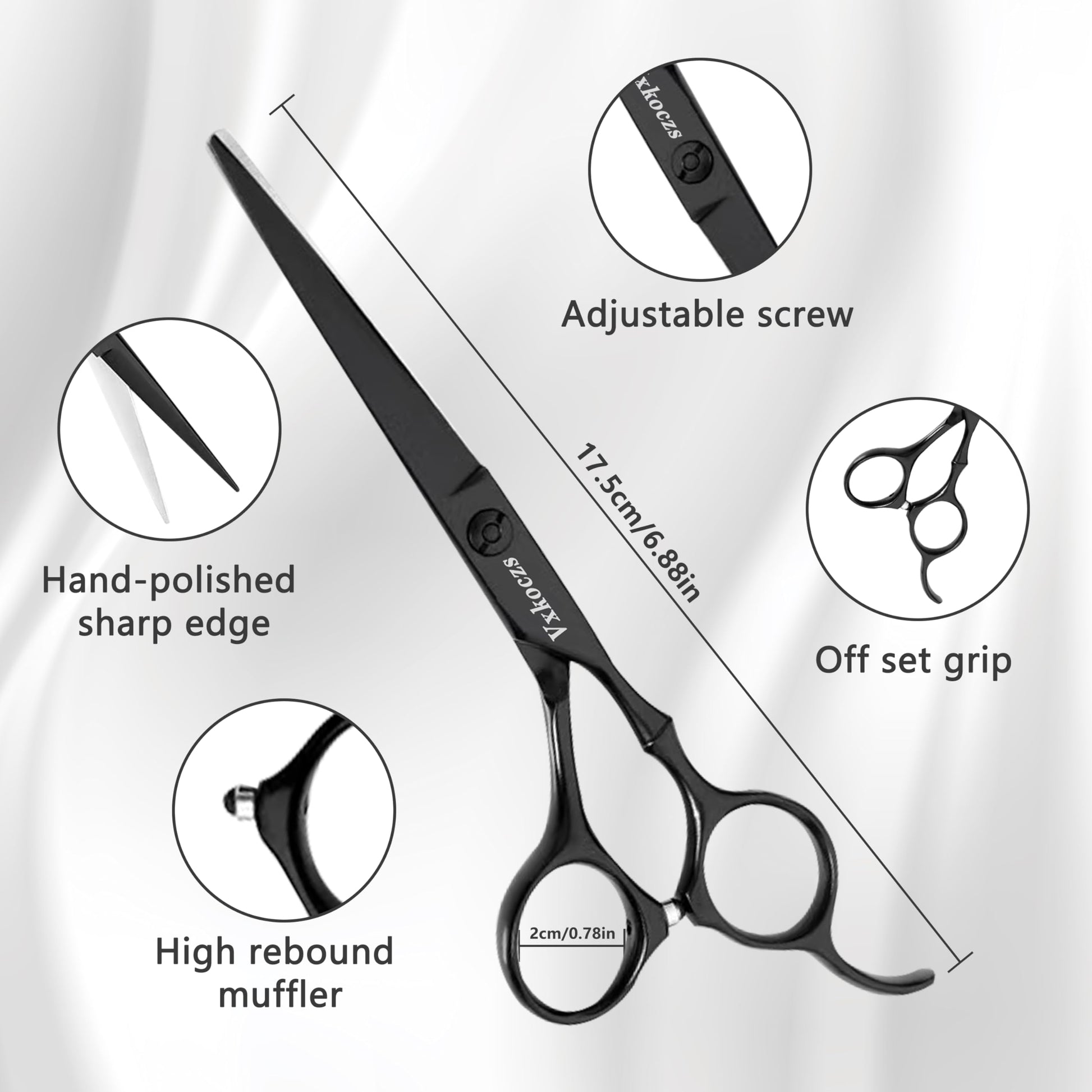 EOWLEN thinning scissors displaying the texturizing teeth for hair blending and volume reduction.