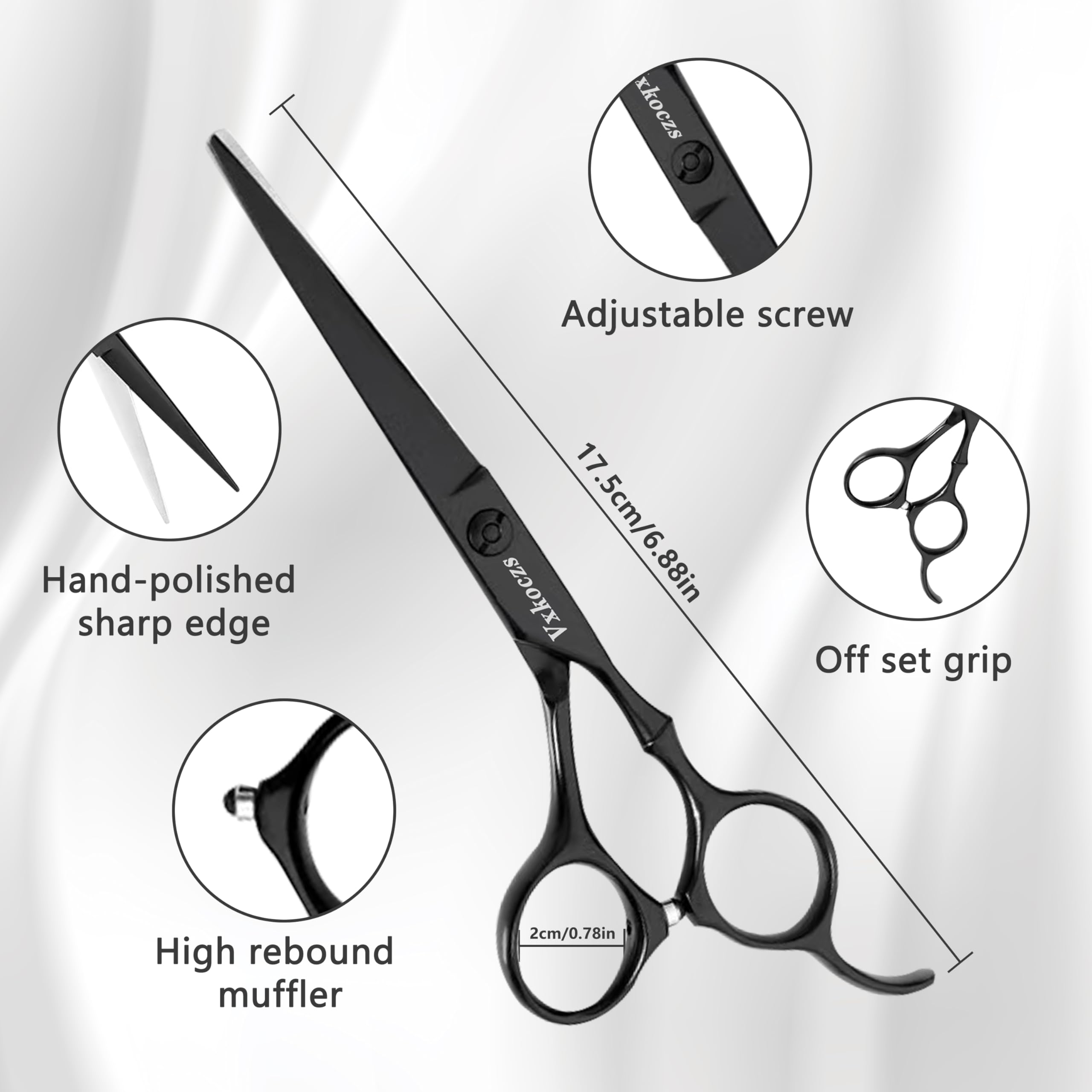 EOWLEN thinning scissors displaying the texturizing teeth for hair blending and volume reduction.