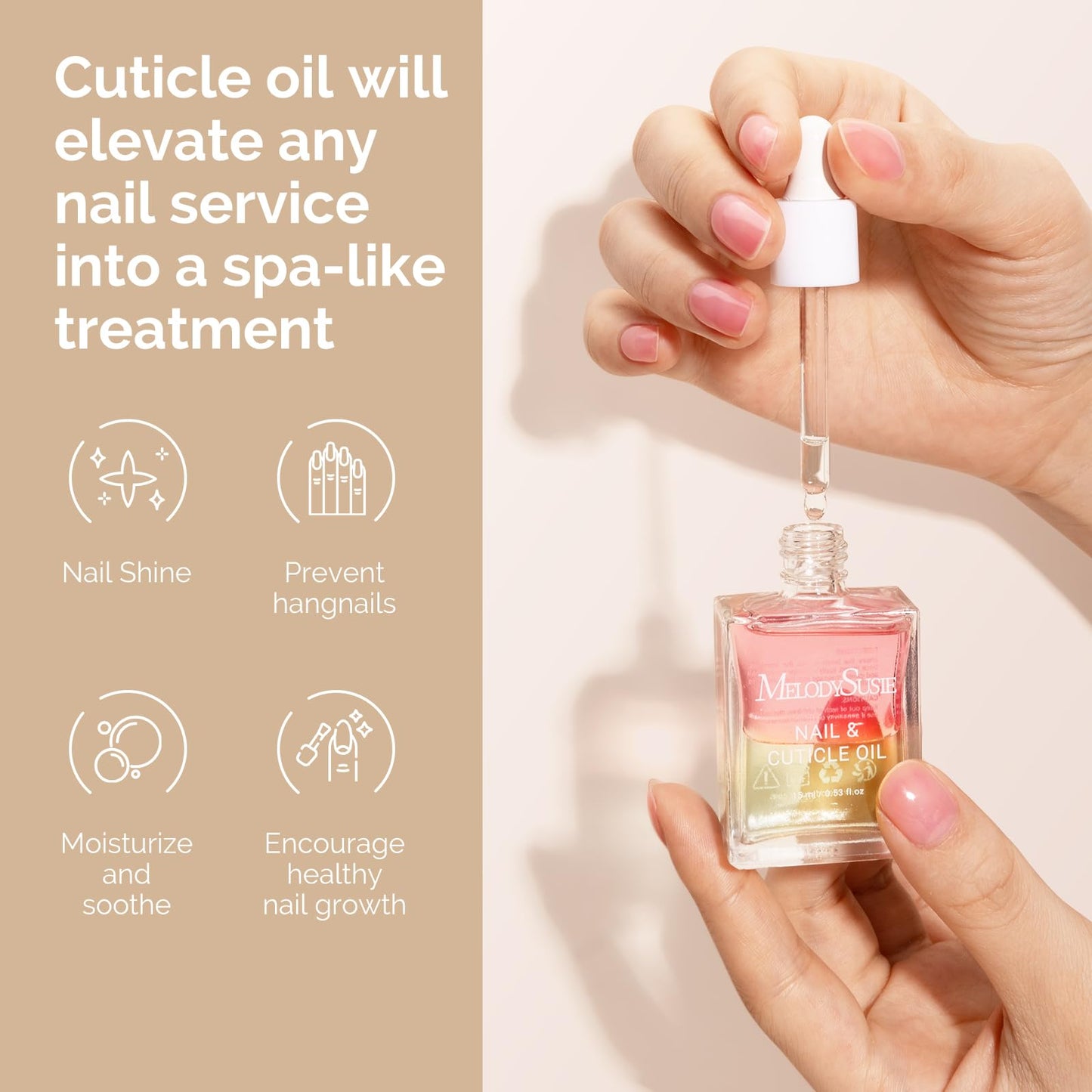 Close up of MelodySusie cuticle oil bottle label
