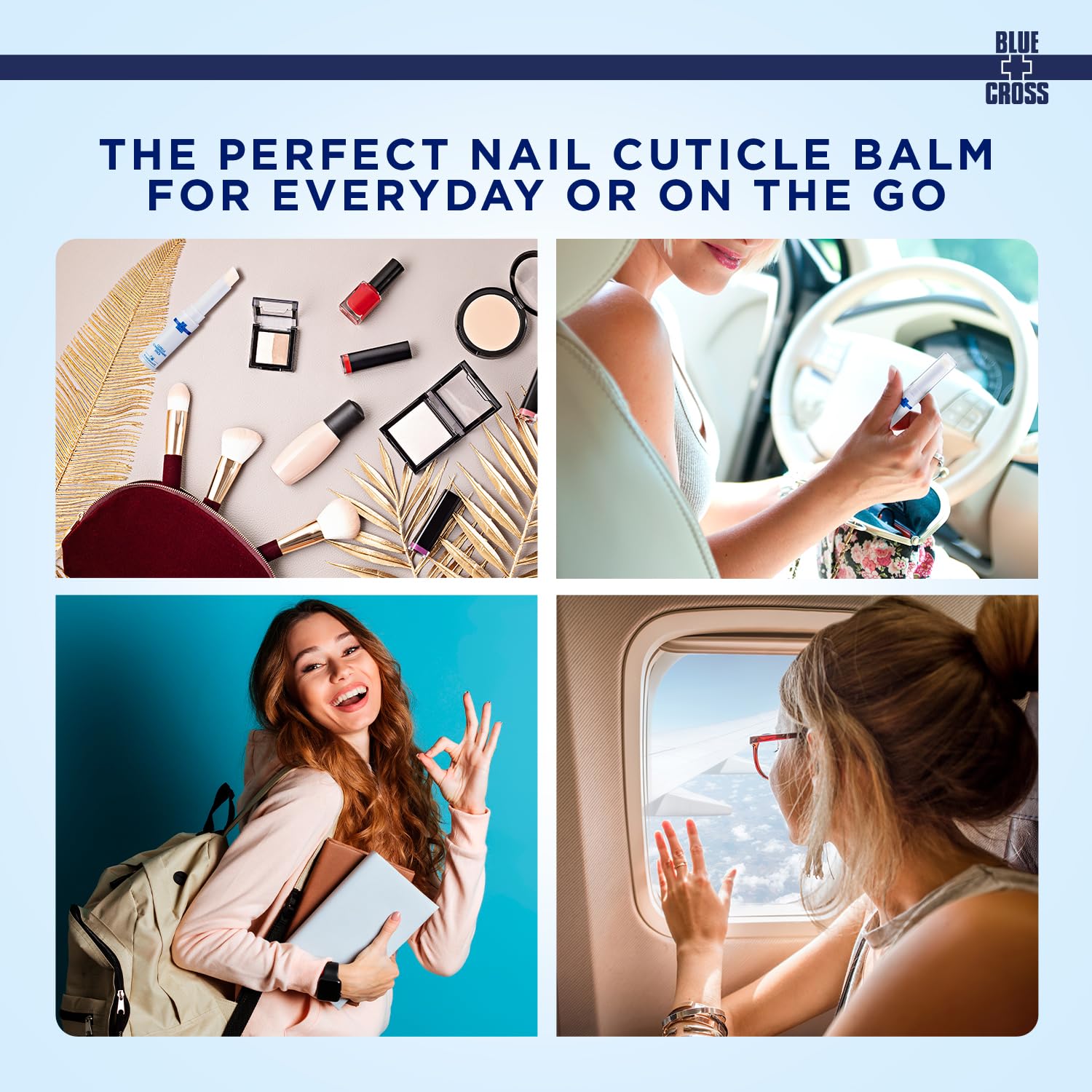 Blue Cross professional nail care cuticle balm in hand