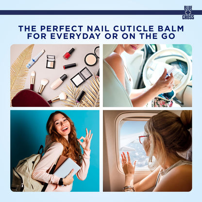 Blue Cross professional nail care cuticle balm in hand