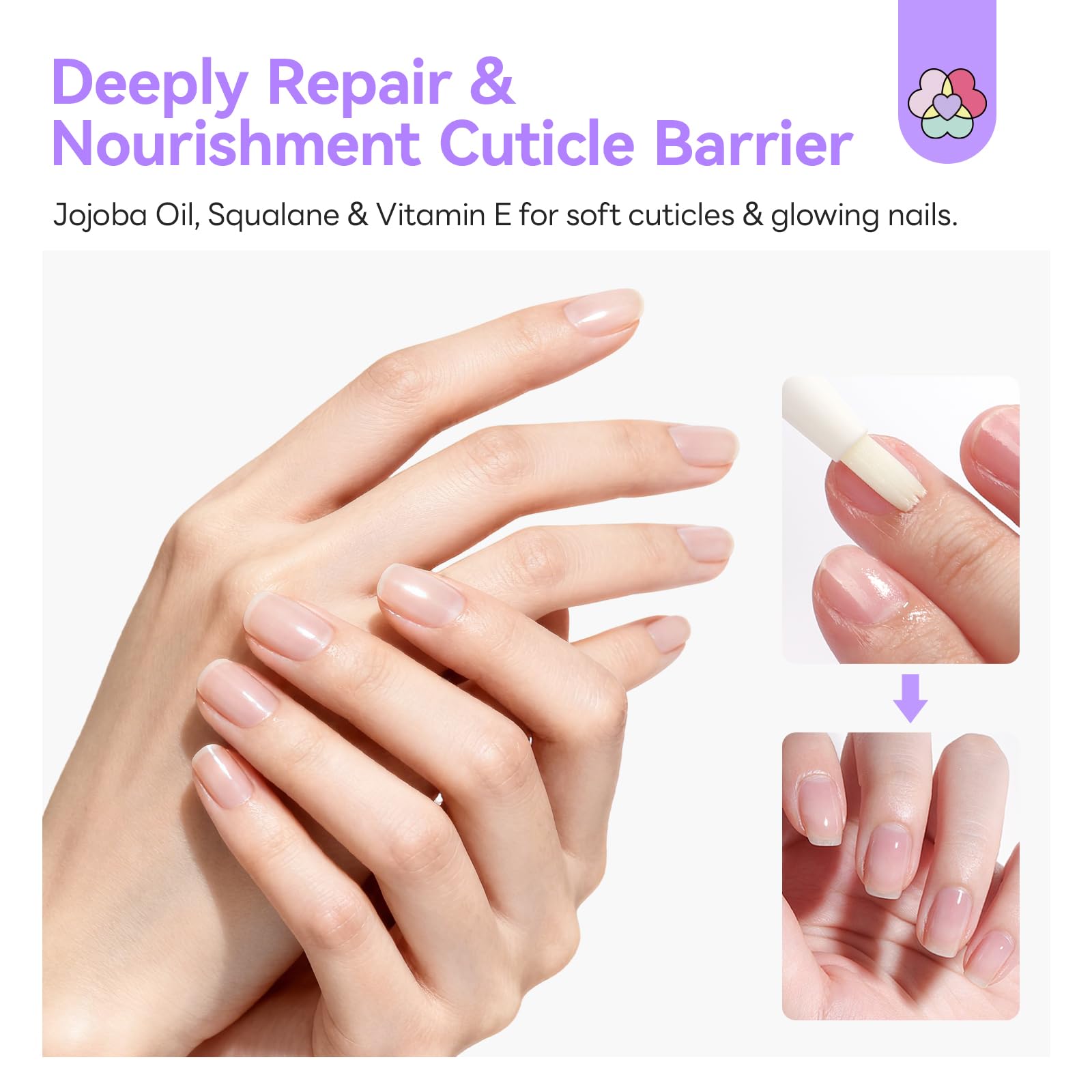 Person applying Saviland cuticle oil to fingernails