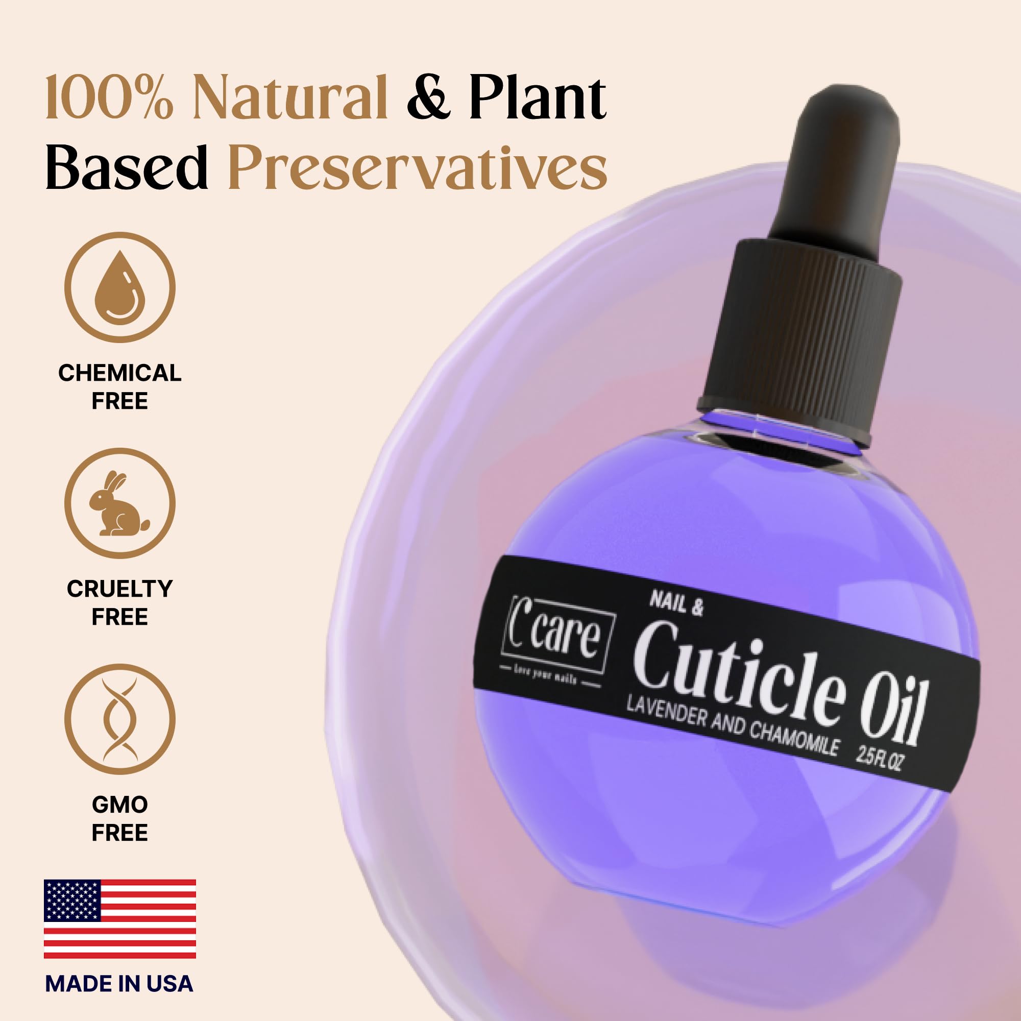Close up of C Care cuticle oil texture and moisturizing treatment