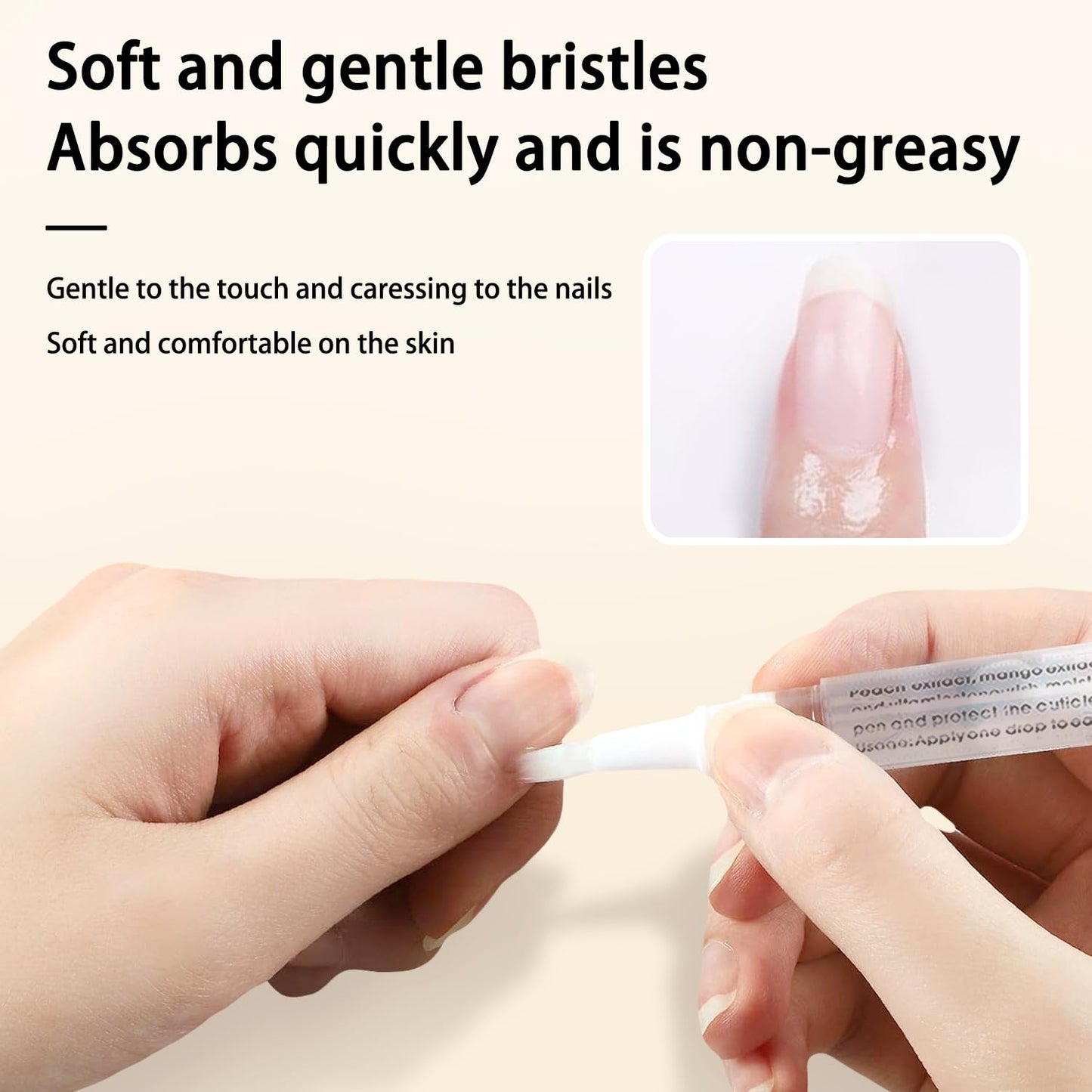 Aijimei cuticle oil pen showing the soft brush tip applicator.