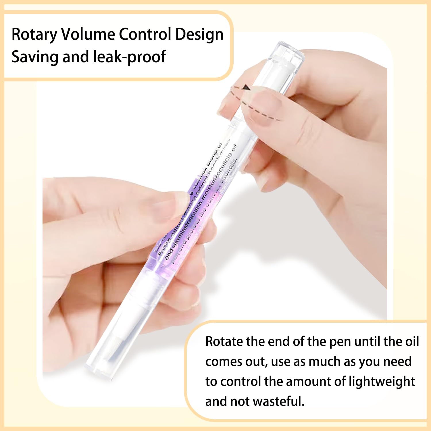 Close up of Aijimei nail strengthening oil pen applied to fingernails.