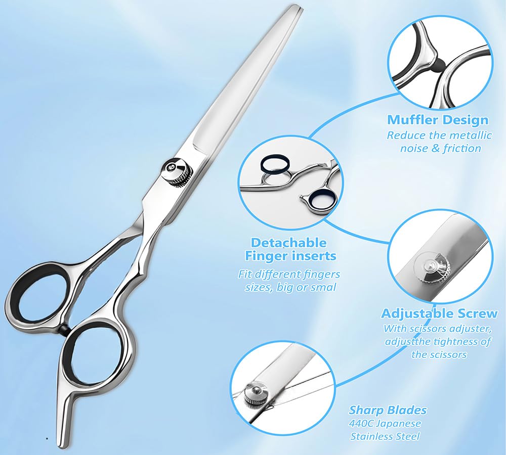 Xolaawa stainless steel hairdressing shears showing ultra sharp blades close up