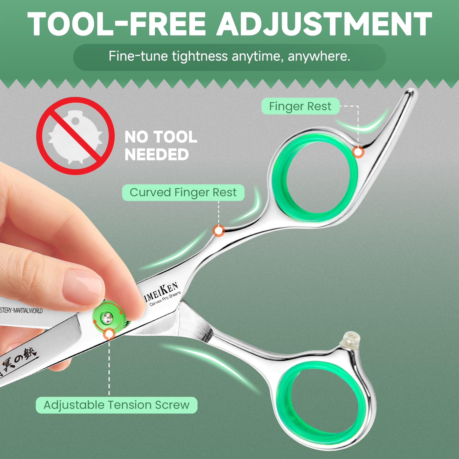 SEIMEIKEN hair cutting shears kit including leather pouch styling comb thinning comb and cleaning cloth