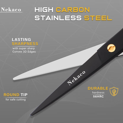 Haryalilondon stainless steel barber shears angled view showing sharp cutting blades and ergonomic handle design