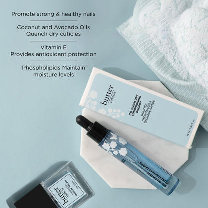 Top view of Butter London nail treatment serum bottle