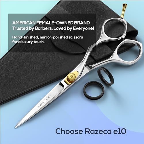 Suvorna Japanese stainless steel grooming scissors laid flat illustrating the hollow-ground blade construction.