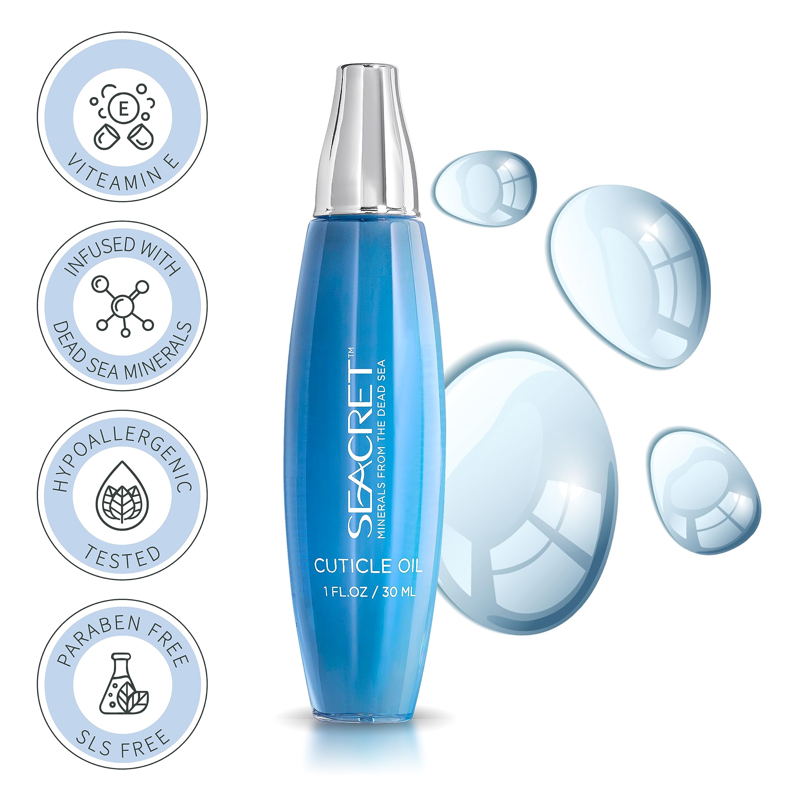 Seacret nail care oil bottle with dropper packaging