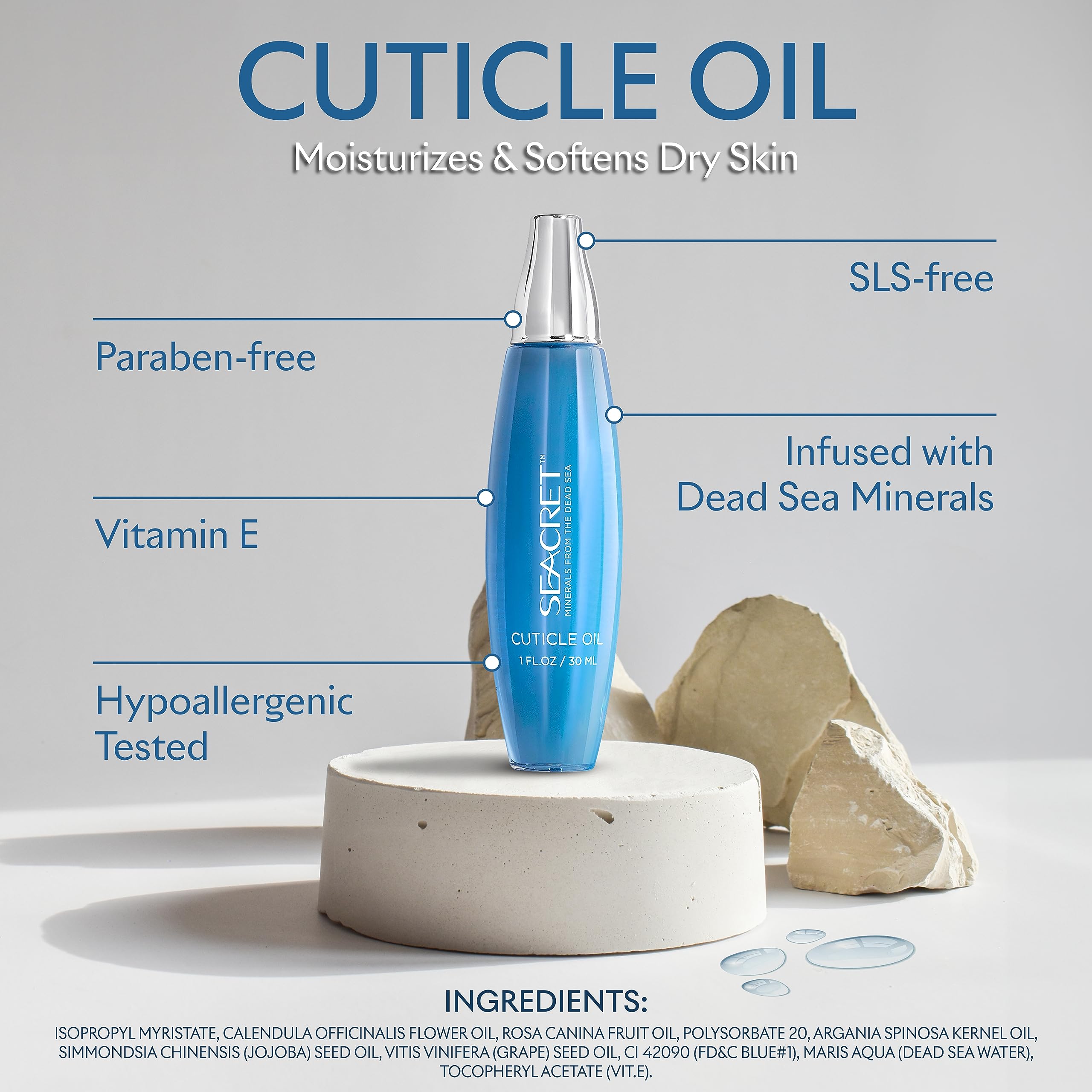 Applying Seacret cuticle oil with precision applicator
