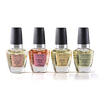 Cuccio mini cuticle oil bottles showing four distinct fragrance variants