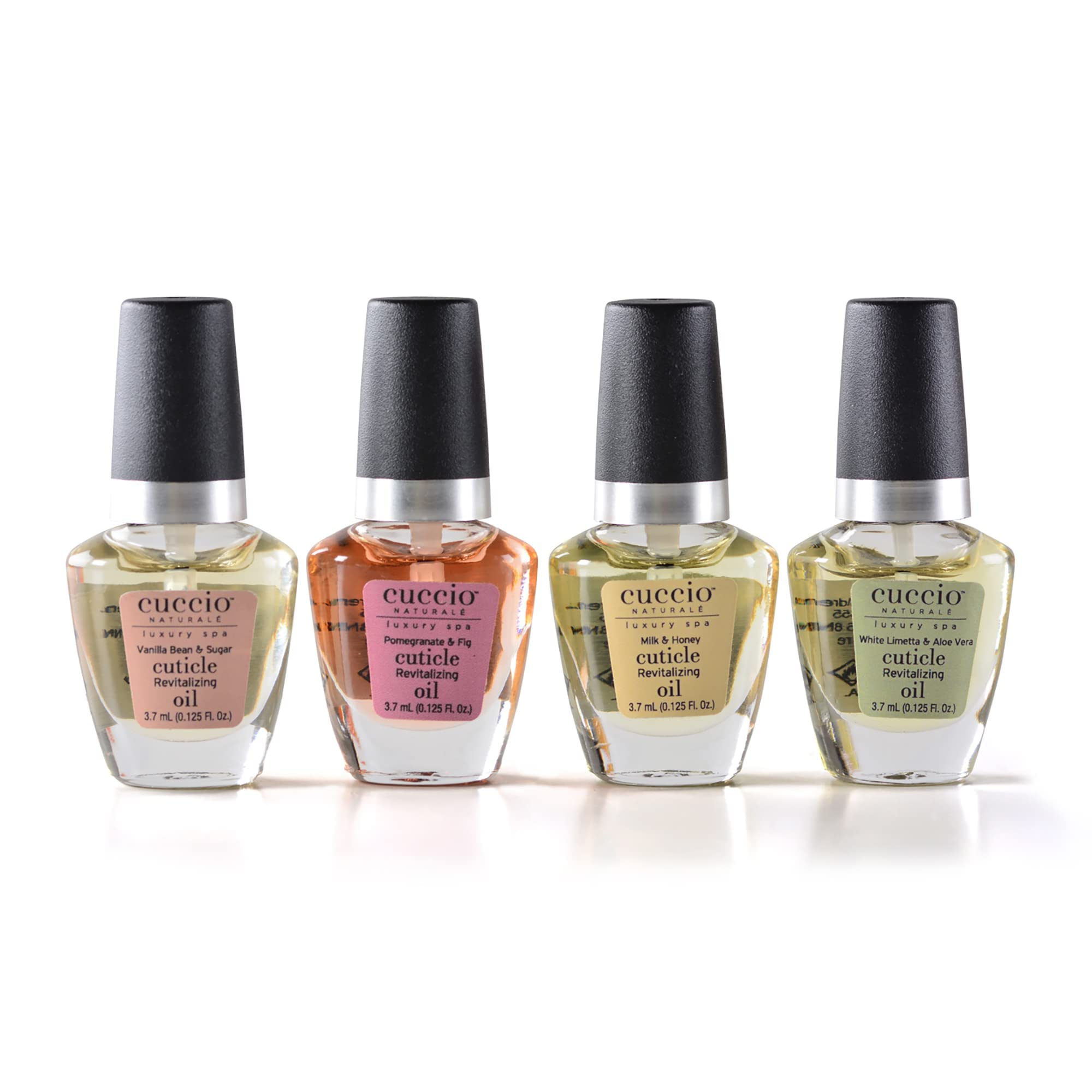 Cuccio 4 piece mini cuticle oil bottles for nail care