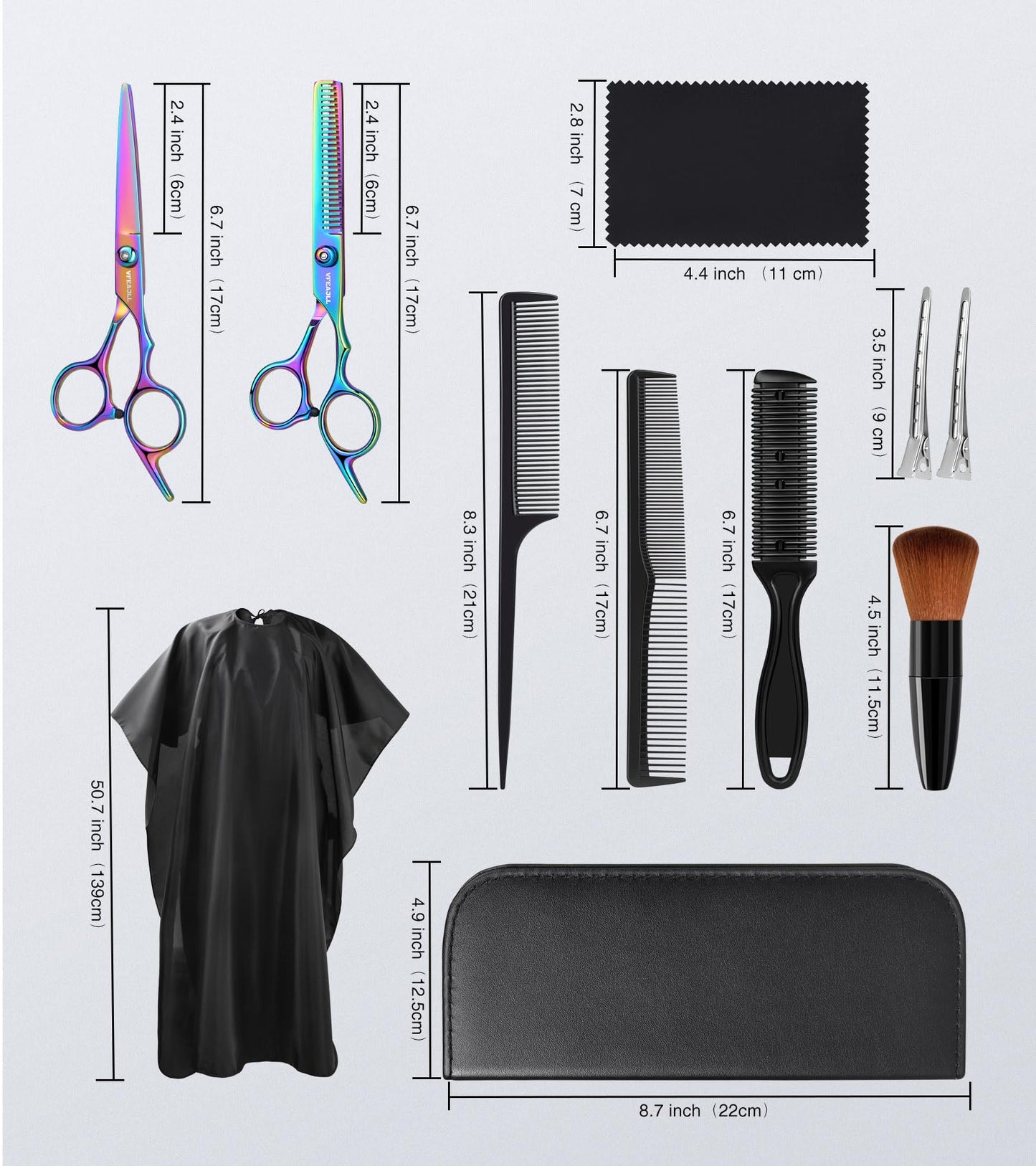 Vfaejll stainless steel hairdressing shears close up showing sharp blades and adjustment tension screw