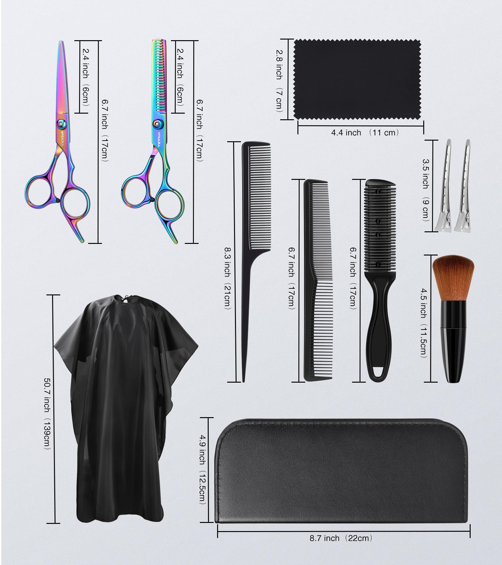 Vfaejll stainless steel hairdressing shears close up showing sharp blades and adjustment tension screw