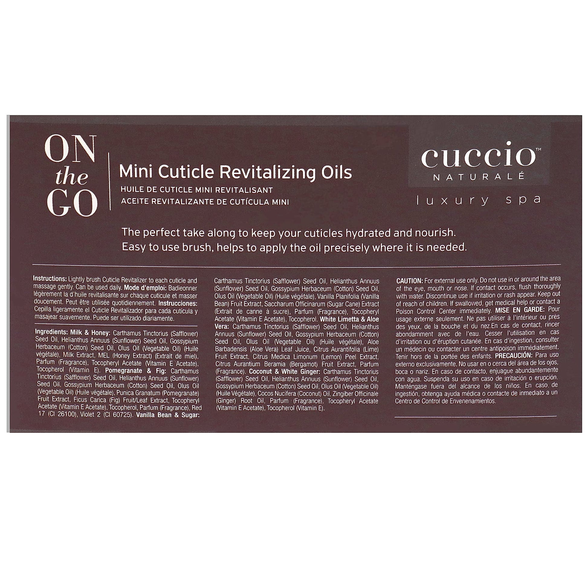 Cuccio spa fragrance cuticle oils for dry skin and nail repair