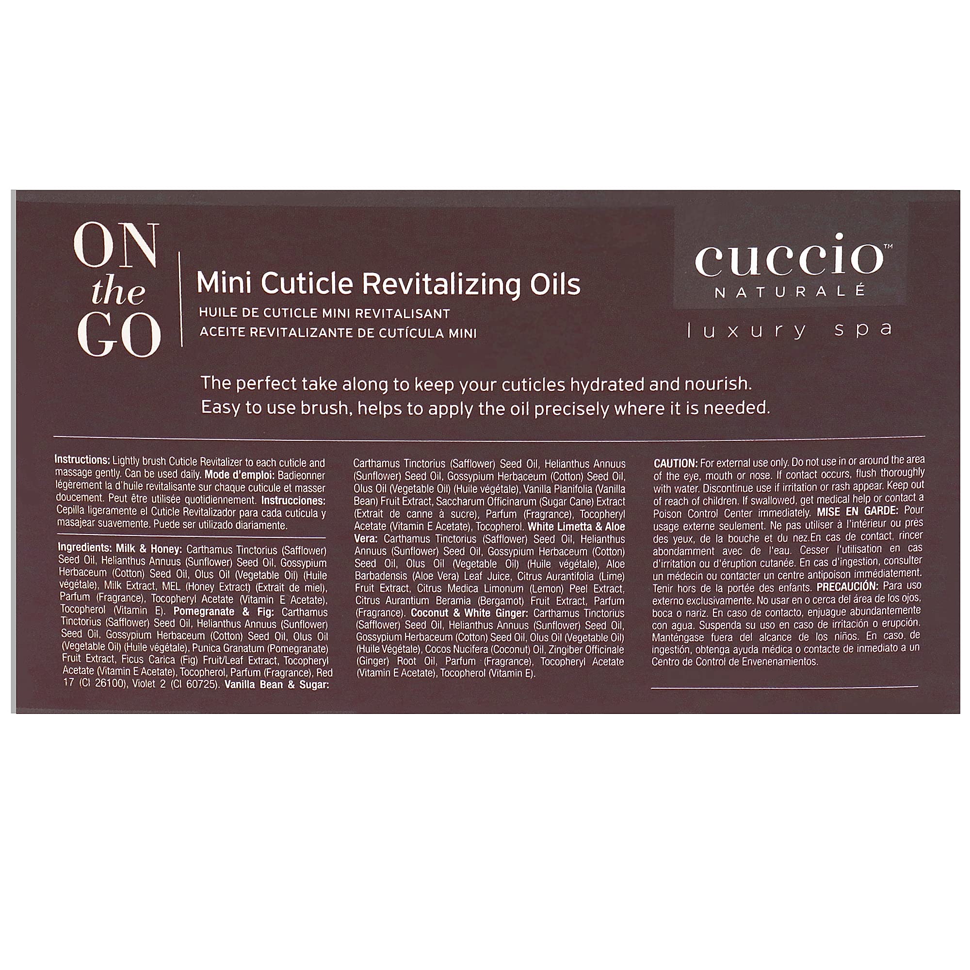 Cuccio spa fragrance cuticle oils for dry skin and nail repair