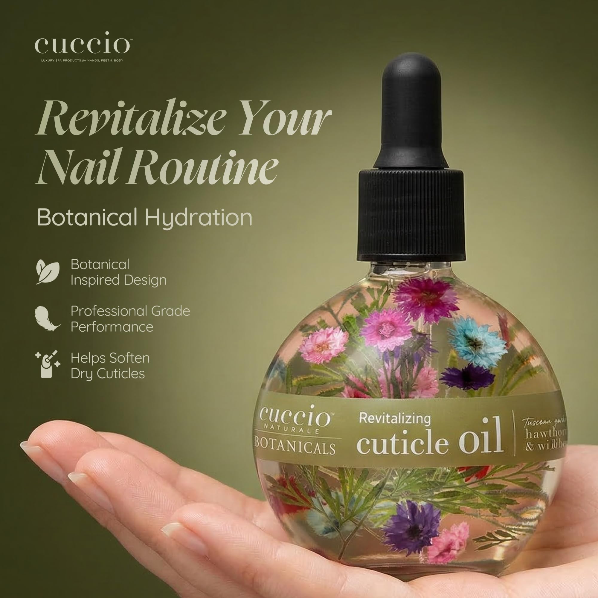 Cuccio Italian Garden Collection cuticle oil with real floral petals