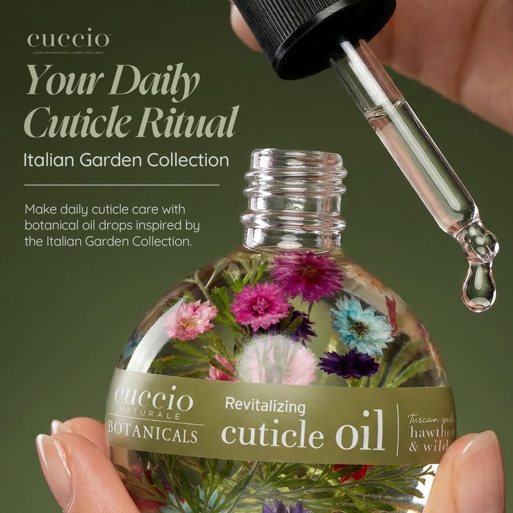 Applying Cuccio Revitalizing Cuticle Oil to nails for hydration