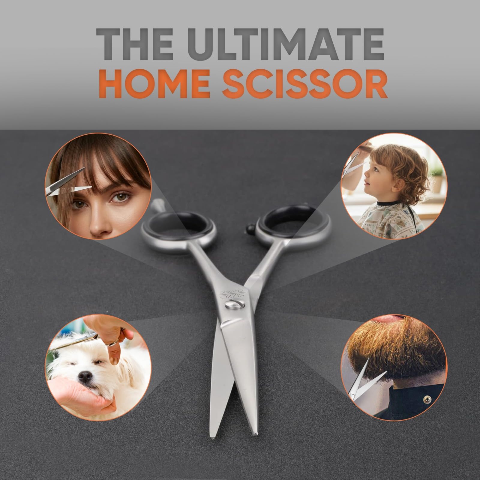 Close up view of the adjustable tension screw on the G-Mat Dull hair shears for customized control.