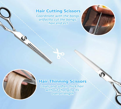 Dockapa premium stainless steel salon scissors and texturizing shears with adjustment screw