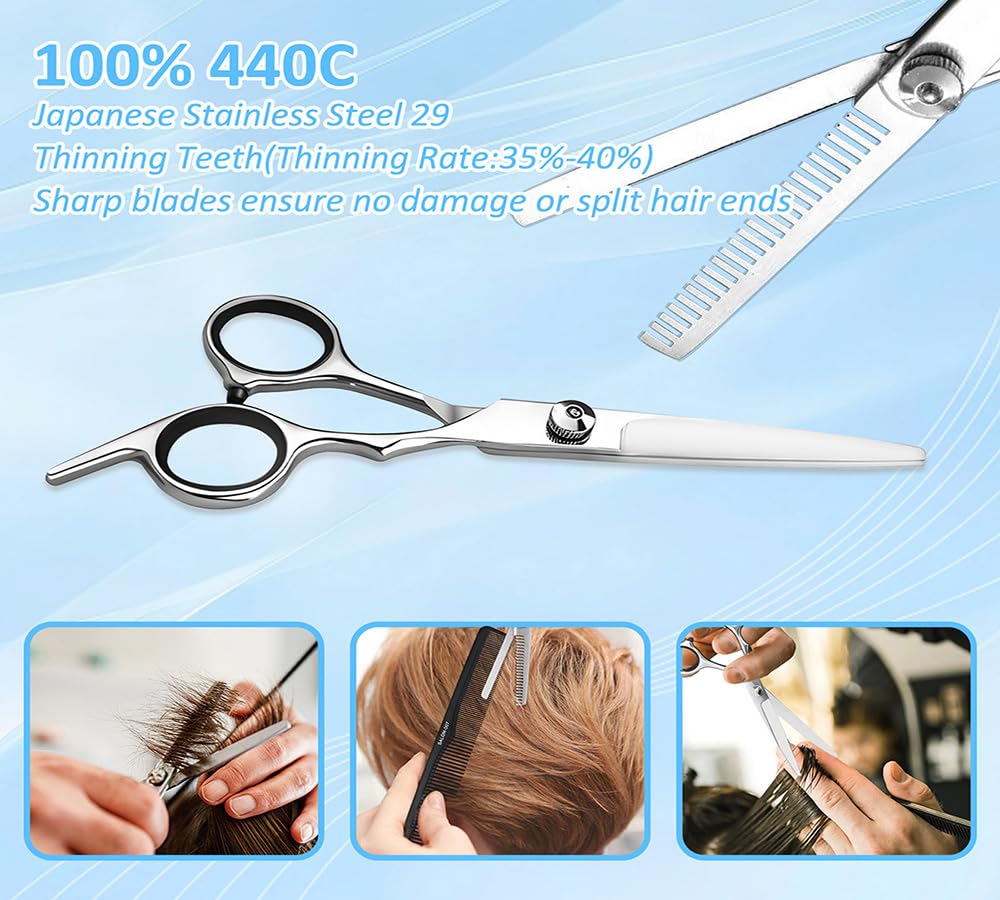 Dockapa hair cutting shears showing the adjustable tension screw mechanism