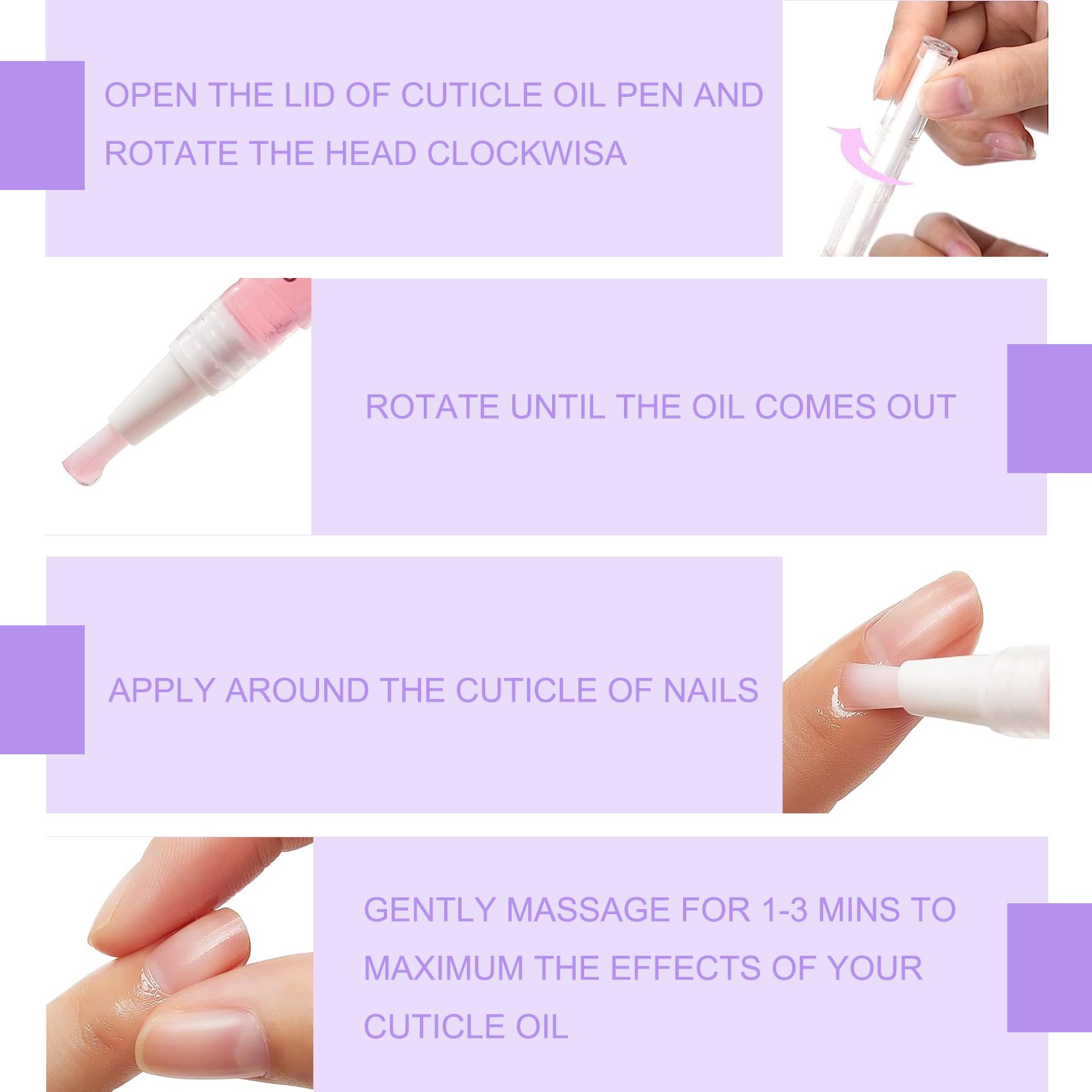 Hand model using Grunil cuticle oil pen for nail care