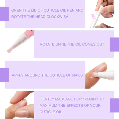 Hand model using Grunil cuticle oil pen for nail care