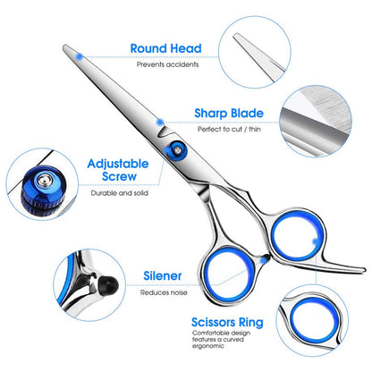 FATHABY barber scissors set with soft inner rubber finger rings for ergonomic grip